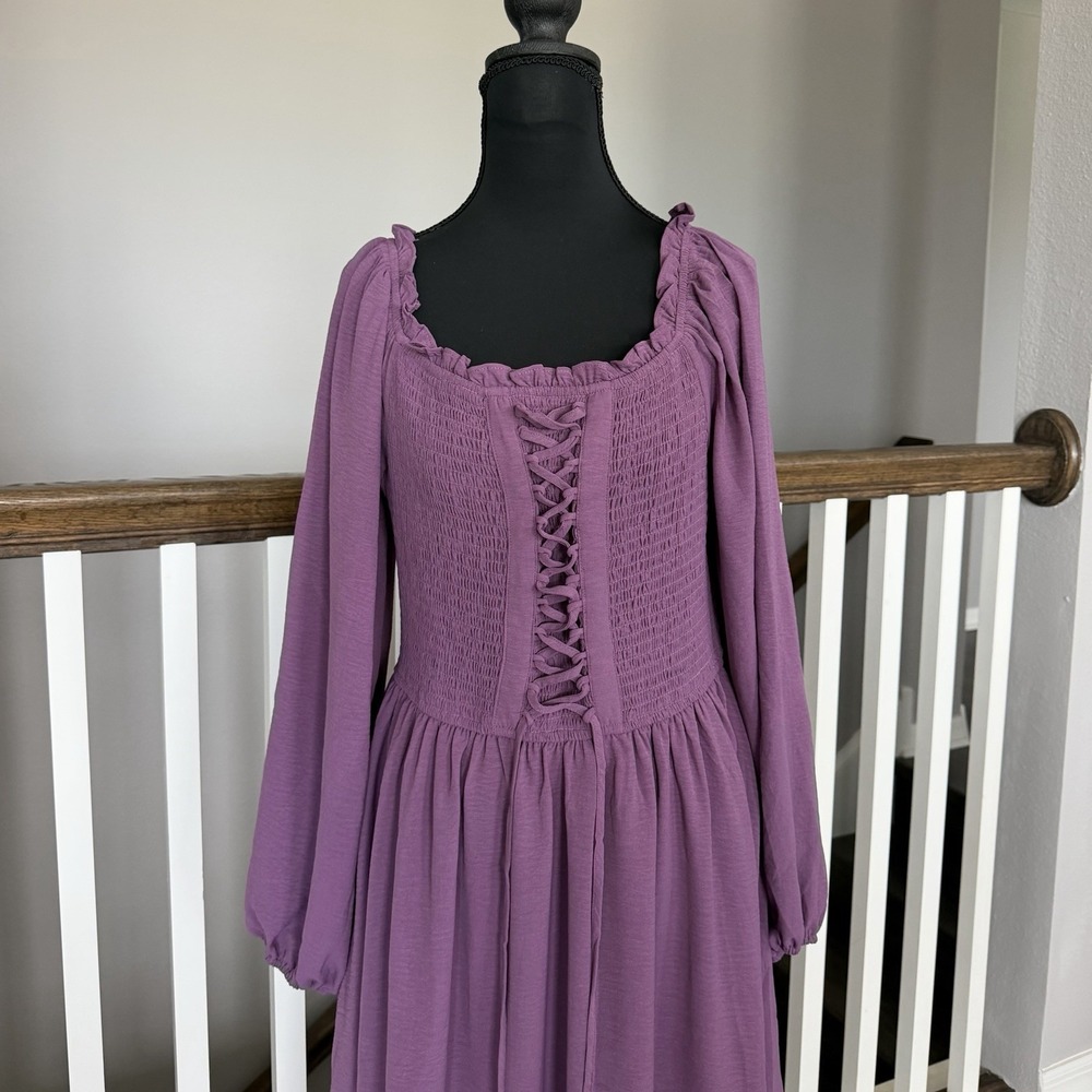 Scarlet Darkness Corset Renaissance Victorian Dress Large Purple Festival Witchy - Picture 2 of 9